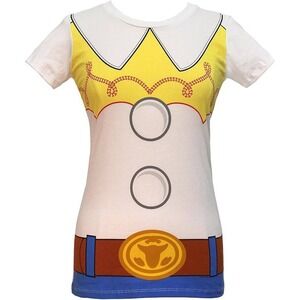 Disney Toy Story Jessie Costume T-Shirt Womens XL White Yellow Cowgirl Graphic